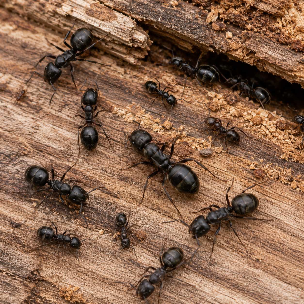 A colony of carpenter ants.